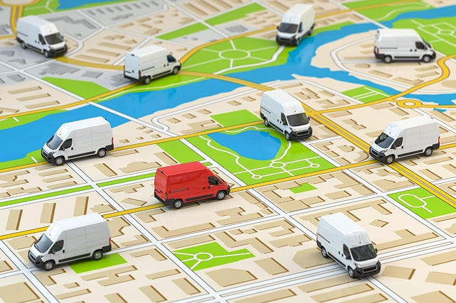 Aerial view of urban roads and routes