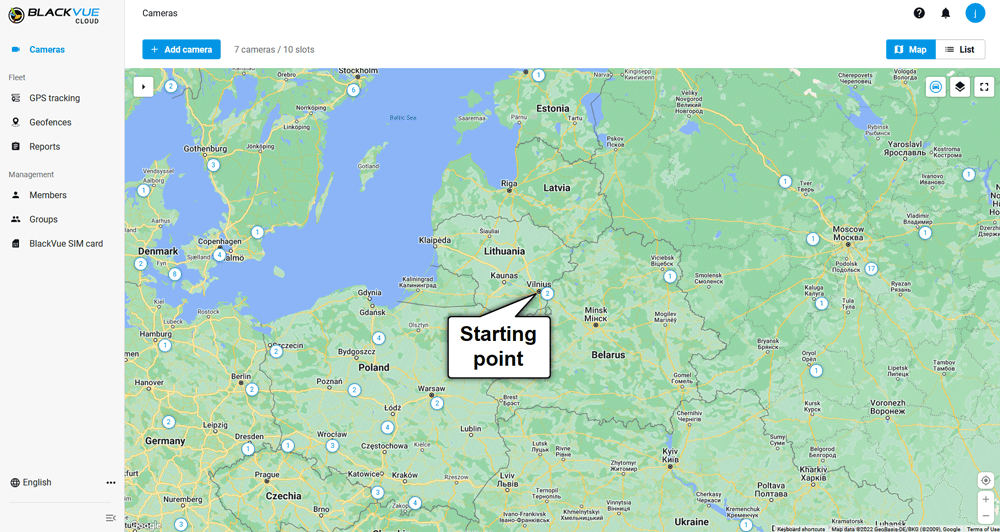 blackvue-web-viewer-ignitis-on-lithuania-vilnius-starting-point